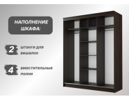 Шкаф-купе Николь-3 венге/лиственница светлая