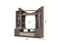 Модульная гостиная Ольбия Ясень шимо темный/Ясень шимо светлый ( шкаф/пенал)