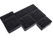 Диван угловой модульный с пуфом Лига-060 НПБ Лонг угол универсальный Велюр TOWER 11 темно-серый