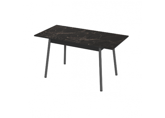 Стол кухонный Интер-2 подстолье косое мрамор марквина черный/графит