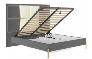 Кровать Омри кр-001 1,6м серый (Премьер 25) с подъемным механизмом