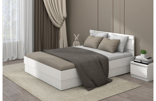 Кровать Хилтон 1,4м белый текстурный