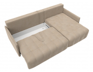 Диван угловой Лига-054 НПБ угол универсальный Велюр SEVEN 729 бежевый