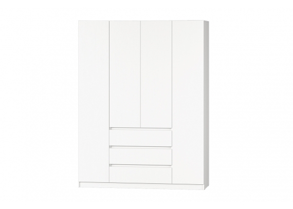 Шкаф 4-створчатый Хилтон №1 белый текстурный