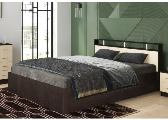 Кровать Арина 1,4м венге/сонома