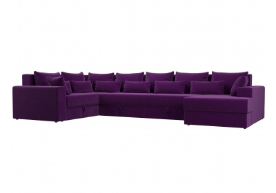 П-образный диван Майами правый угол Микровельвет Фиолетовый