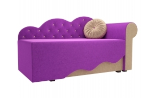 Детский диван Тедди-1 Микровельвет фиолетовый\бежевый