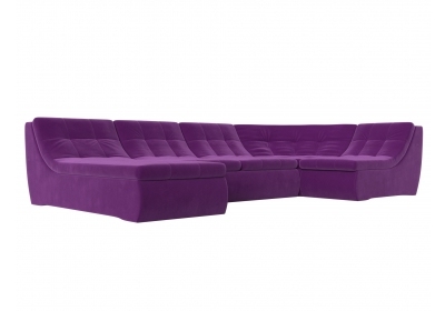 П-образный модульный диван Холидей Микровельвет Фиолетовый