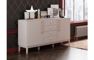 Комод Джали 4 ящика/2 двери Персидский жемчуг/Льняной