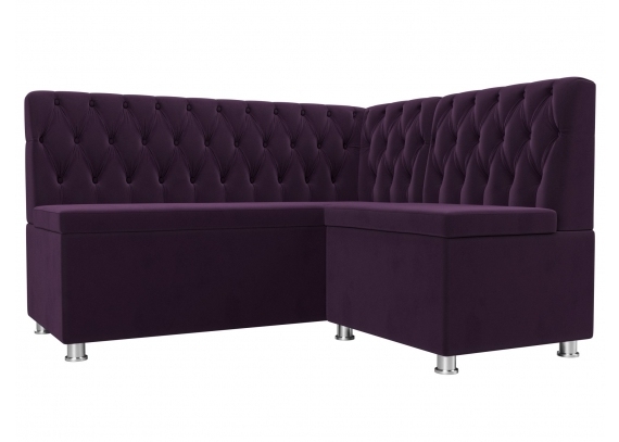 Кухонный угловой диван Мирта правый угол Велюр Фиолетовый