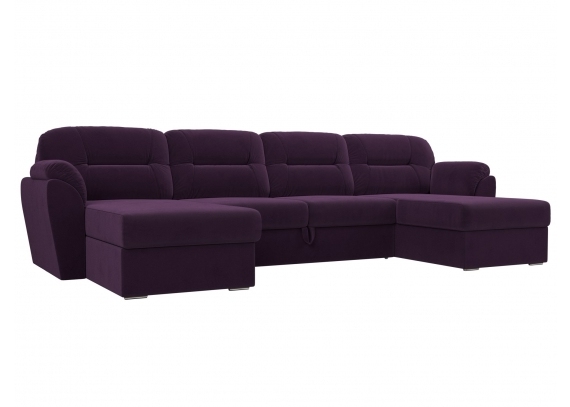П-образный диван Бостон Велюр Фиолетовый