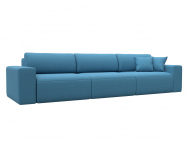 Диван прямой Лига-036 НПБ Классик Лонг Рогожка Амур 10 голубой