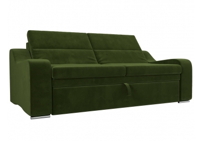 Прямой диван Медиус Микровельвет Зеленый