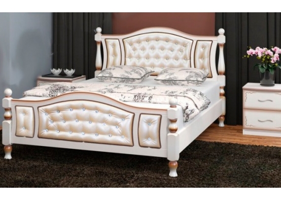Кровать Жасмин 1600 дуб молочный светлая