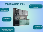 Готовая кухня Агава МДФ 1,6м Белая акация/Мята