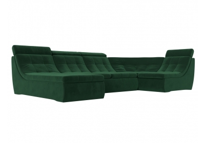 П-образный модульный диван Холидей Люкс Велюр Зеленый
