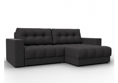 Диван угловой с декором Лига-049 НПБ Замша JOLY 08 коричневый