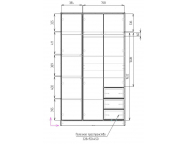Шкаф 3-створчатый Рейн ШК-02 Кашемир/Дуб крафт табачный