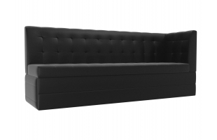 Кухонный диван Бриз с углом Экокожа Черный