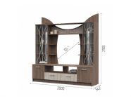 Модульная гостиная Ольбия Ясень шимо темный/Ясень шимо светлый ( 2 шкафа ) 