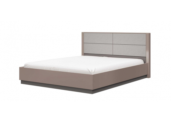 Кровать Вива 1,6м латте/мокко глянец/текстиль