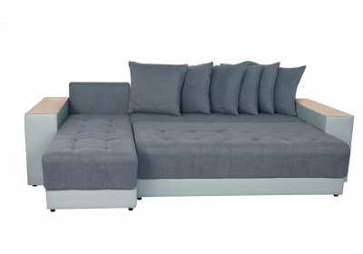 Угловой диван ДУБАЙ 02 Серый Onyx 20 / Ясень шимо светлый