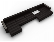 Диван П-образный с декором Лига-049 НПБ Мегалонг Экокожа GRIFON 12 коричневый
