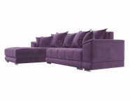 Диван угловой НордСтар левый угол микровельвет сиреневый (акция)