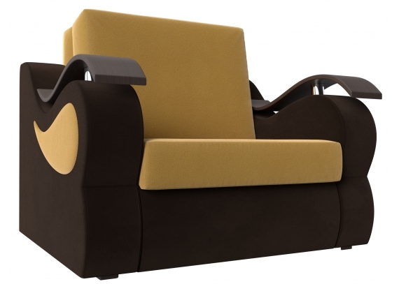 Кресло-кровать Меркурий 60 Микровельвет Желтый\коричневый