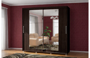 Шкаф-купе Комфорт-12 Прайм 2,0м Венге (с прямоугольным зеркалом)