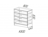 Комод К800 Белый гладкий