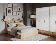 Кровать Ивис КР-002 1,6 Дуб крафт золотой/Белый гладкий