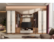 Модульная гостиная Ольбия Ясень шимо темный/Ясень шимо светлый ( 2 шкафа ) 