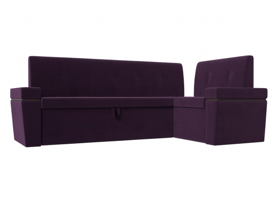 Кухонный угловой диван Деметра правый угол Велюр Фиолетовый