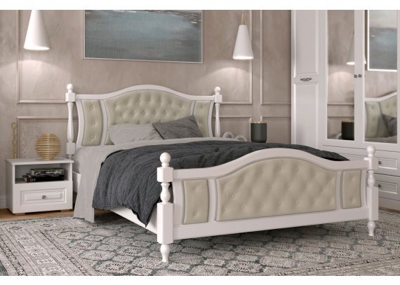 Кровать Жасмин 1400 Белый античный