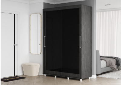 Шкаф-купе Комфорт-12 Прайм 1,5м Black Edition Угольный камень