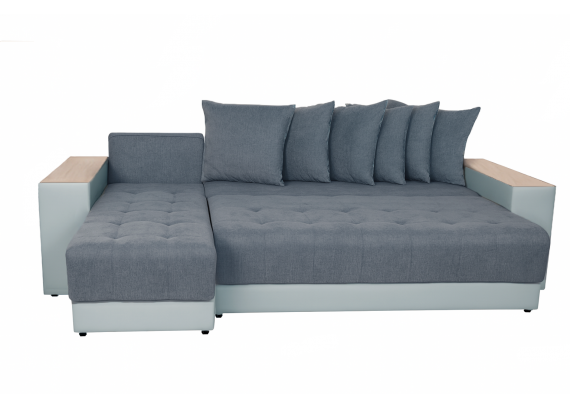 Угловой диван ДУБАЙ 02 Серый Onyx 20 / Ясень шимо светлый