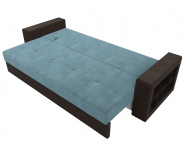Диван прямой Дубай Лайт Велюр;Экокожа Бирюзовый;Коричневый