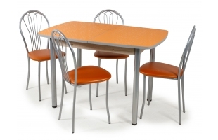 Обеденный стол Лаванда оранжевый/серебро