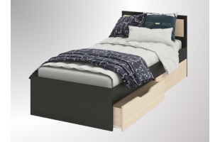 Кровать Гармония 0,8м венге/дуб белфорд КР-607 с ящиками