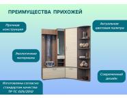Прихожая Ника 1,61х1,06м ясень шимо темный/ясень шимо светлый