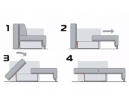 Угловой диван ДУБАЙ 02 Серый Onyx 20 / Ясень шимо светлый