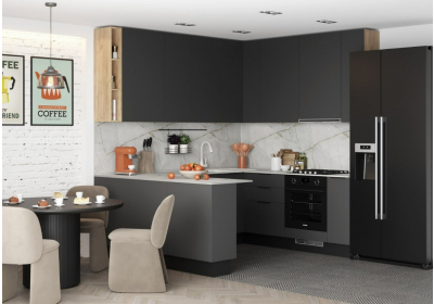 Модульная кухня угловая YourHouse 1,8*2,35*2,1 Графит софт