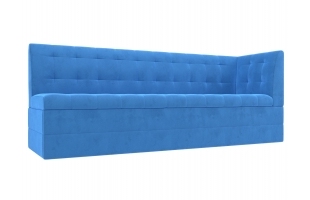 Кухонный диван Бриз с углом Велюр Голубой