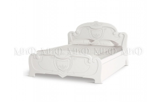 Кровать Мария 1,4м белый/белый глянец