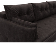 Диван угловой Лига-100 НПБ угол универсальный Велюр BRUT 17 коричневый