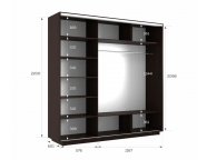 Шкаф-купе Экспресс-2 1800х2200х600 Венге (ДСП/ДСП/ДСП)