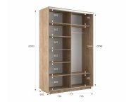 Шкаф-купе Экспресс-2 1600х2200х600 Сонома (ДСП/зеркало)