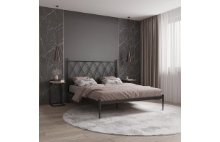 Кровать Альберта 1,6м черный муар АБ.160.200.Ч