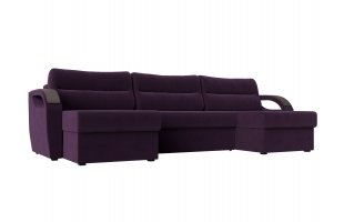П-образный диван Форсайт Велюр Фиолетовый
